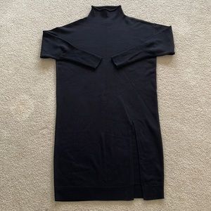 Aritzia WILFRED oversized black 100% merino wool knit sweater dress size Large